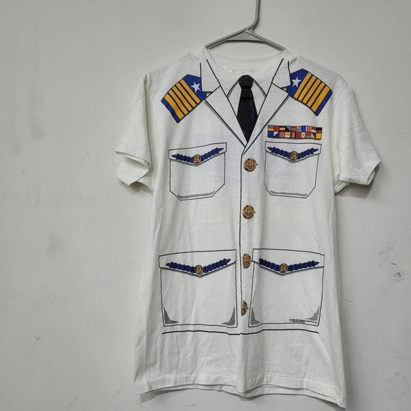 Vintage Admiral Busby & Sons Women T-Shirt Top White Logo Short Sleeve Crew 1984 - Picture 1 of 8